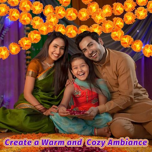 سلسلة أضواء القطيفة بطول 10 أقدام، مع 30 زهرة قطيفة صناعية LED ليوم ديوالي ديبافالي ليوم الموتى الهندي لديكور المنزل لحفلات الزفاف في الهالوين، تعمل بالبطارية (غير متضمنة) in Kuwait