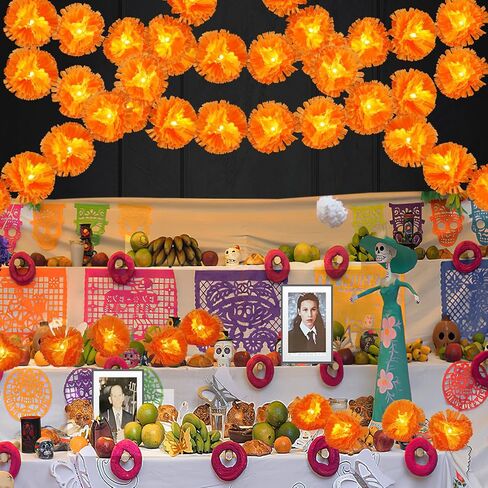 سلسلة أضواء القطيفة بطول 10 أقدام، مع 30 زهرة قطيفة صناعية LED ليوم ديوالي ديبافالي ليوم الموتى الهندي لديكور المنزل لحفلات الزفاف في الهالوين، تعمل بالبطارية (غير متضمنة) in Kuwait