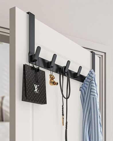 Over The Door Hooks Hanger with Extended Brackets for Easy Use by Women - Bathroom Accessories Towel Rack Organization - 1 Pack, White in Saudi Arabia