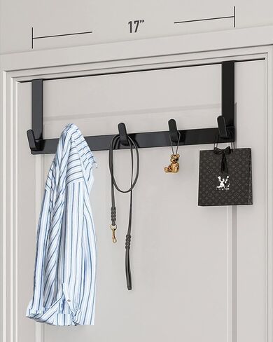 Over The Door Hooks Hanger with Extended Brackets for Easy Use by Women - Bathroom Accessories Towel Rack Organization - 1 Pack, White in Saudi Arabia