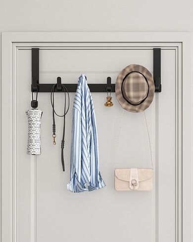 Over The Door Hooks Hanger with Extended Brackets for Easy Use by Women - Bathroom Accessories Towel Rack Organization - 1 Pack, White in Saudi Arabia