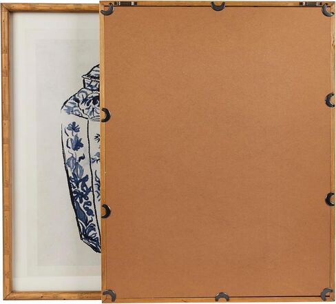 Creative Co-Op Wood Framed Ginger Jar Wall Art with Glass Cover, Multicolor, Set of 2 in Saudi Arabia