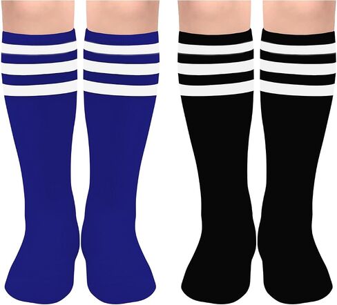 Kids Soccer Socks Cotton Toddler Soccer Socks Stripe Youth Soccer Socks Athletic Boys Girls Knee High Tube Socks in Saudi Arabia
