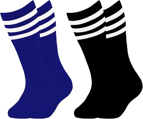 Kids Soccer Socks Cotton Toddler Soccer Socks Stripe Youth Soccer Socks Athletic Boys Girls Knee High Tube Socks in Saudi Arabia