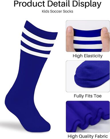 Kids Soccer Socks Cotton Toddler Soccer Socks Stripe Youth Soccer Socks Athletic Boys Girls Knee High Tube Socks in Saudi Arabia