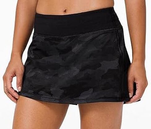 تنورة Lululemon Athletica Pace Rival MR (هيريتيج 365 مموهة بلون الفحم العميق متعددة/أسود، مقاس 0) in Kuwait