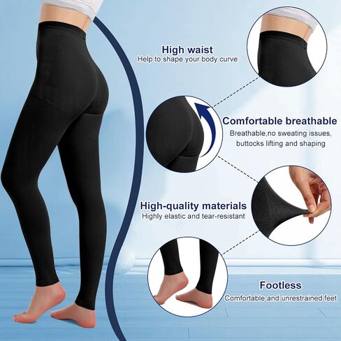 2 Pairs Medical Compression Pantyhose for Men & Women, 20-30mmhg Gradient Support Tights pants, Open Toe High Waist Tights, Graduated Tights for Varicose Veins, Edema, Deep, Vein, Thrombosis , During, Flight in Saudi Arabia