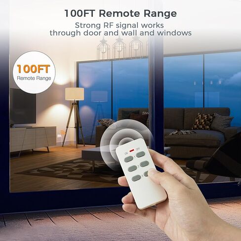 Remote Control Outlet, TESSAN Wireless Remote Light Switch, On Off Switch Plug for Lights, Lamps, Fans, Household Appliances, 100ft RF Range, 15A/1875W(1 Remote + 1 Outlet) in Saudi Arabia