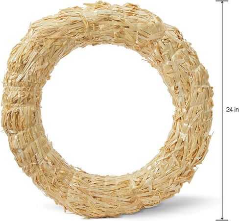 إكليل فلوراكرافت من القش، 60.96 سم، طبيعي in Kuwait