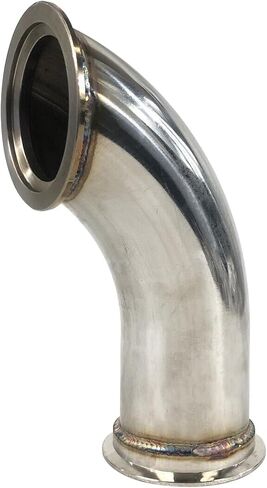 2.5 "ID V-Band Turbo الفولاذ المقاوم للصدأ 90 درجة محول كوع العادم شفة الأنابيب in Kuwait