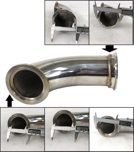 2.5 "ID V-Band Turbo الفولاذ المقاوم للصدأ 90 درجة محول كوع العادم شفة الأنابيب in Kuwait