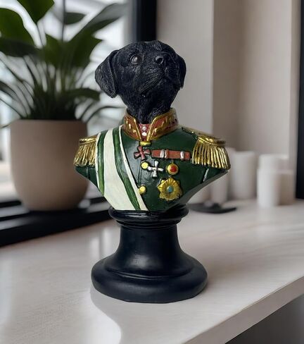 Dog General Bust Resin Figurines Home Decor,Vintage Retro Style Animal Statues Unique Decoration for Book Shelves,Office Table&Desk,Living Room,Bedroom, Dog Lover Gifts (BLACKLAB) in Saudi Arabia