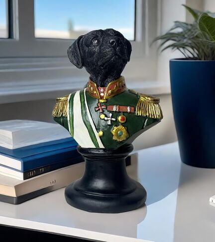 Dog General Bust Resin Figurines Home Decor,Vintage Retro Style Animal Statues Unique Decoration for Book Shelves,Office Table&Desk,Living Room,Bedroom, Dog Lover Gifts (BLACKLAB) in Saudi Arabia