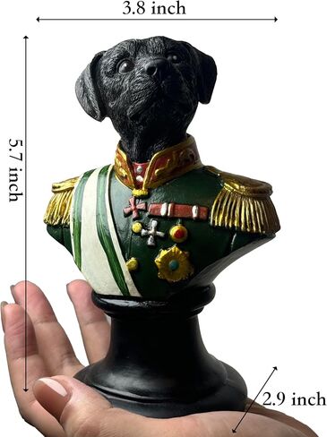 Dog General Bust Resin Figurines Home Decor,Vintage Retro Style Animal Statues Unique Decoration for Book Shelves,Office Table&Desk,Living Room,Bedroom, Dog Lover Gifts (BLACKLAB) in Saudi Arabia