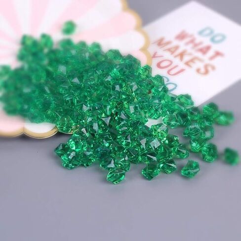 Acrylic Ice Rock, 1/2 Inch Acrylic Faux Ice Cubes Crystals Treasure Gems for Table Scatters, Vase Fillers, Fish Tank, Party Decoration, Arts & Crafts (Emerald Green) in Saudi Arabia