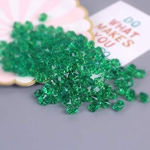 Acrylic Ice Rock, 1/2 Inch Acrylic Faux Ice Cubes Crystals Treasure Gems for Table Scatters, Vase Fillers, Fish Tank, Party Decoration, Arts & Crafts (Emerald Green) in Saudi Arabia