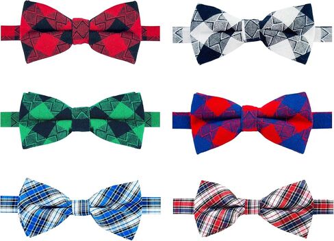 KOOLMOX Cat Bow Tie, 20 Adjutable Dog Collar with Bowtie Plaid, Dog Bowtie Cat Bowtie Dog Bow Ties Dog Bowtie for Medium Small Puppy Large Dogs Costumes Pet Neck Bows Dog Dresses for Small Dogs Girl in Saudi Arabia