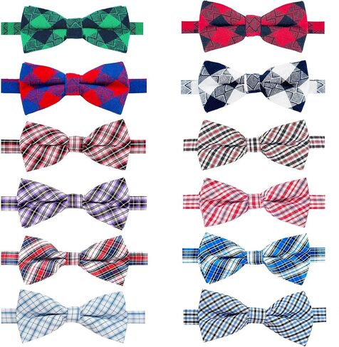KOOLMOX Cat Bow Tie, 20 Adjutable Dog Collar with Bowtie Plaid, Dog Bowtie Cat Bowtie Dog Bow Ties Dog Bowtie for Medium Small Puppy Large Dogs Costumes Pet Neck Bows Dog Dresses for Small Dogs Girl in Saudi Arabia
