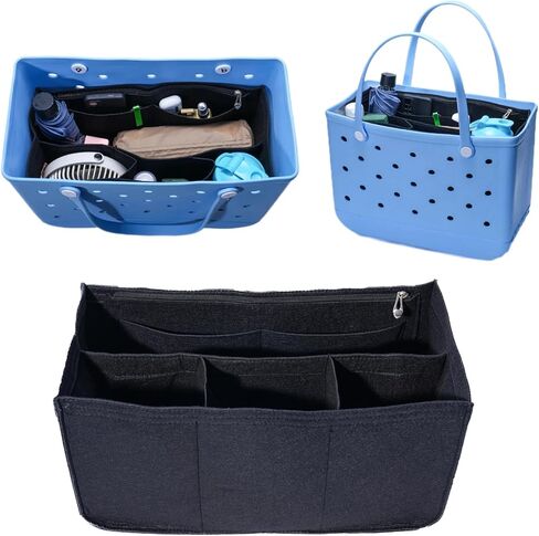 6 Pack Accessories Set Compatible for Bogg Bag, Phone Holder, Clear Inserts Pouch, Hooks & Key Chain, Organize Valuables Accessories for Bogg Bags, Black in Saudi Arabia