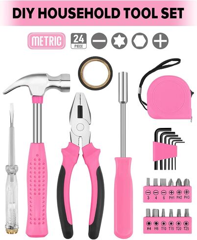 24pcs Home DIY Tool Kit for Household, Office & Garage - General Repair Small Hand Tool Set with Storage Case in Saudi Arabia