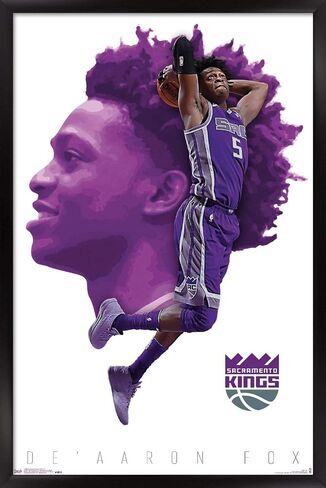 Trends International NBA Sacramento Kings - De'Aaron Fox Wall Poster, 22.375" x 34", Black Framed Version in Saudi Arabia