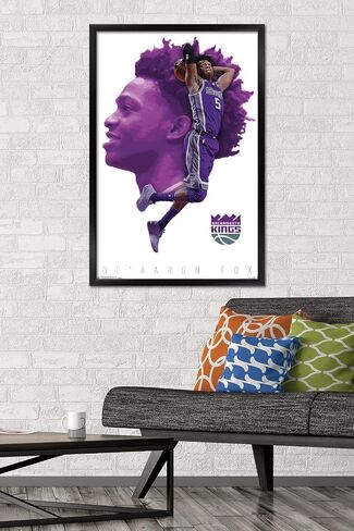 Trends International NBA Sacramento Kings - De'Aaron Fox Wall Poster, 22.375" x 34", Black Framed Version in Saudi Arabia