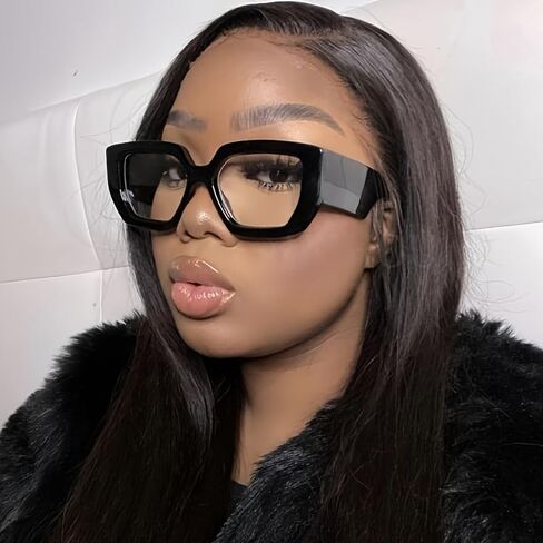 Thick Frame Blue Light Glasses for Women Men Fashion Oversized Square Computer Gaming Eyeglasses with Multicolor in Saudi Arabia