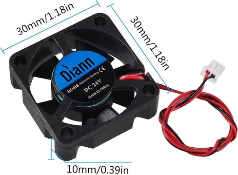 DIANN 4 قطع 3010 مروحة تبريد بدون فرش DC 24V مروحة طابعة ثلاثية الأبعاد محمل هيدروليكي لـ RepRap i3 CR-10 وغيرها من استبدال إصلاح الأجهزة الصغيرة in Kuwait