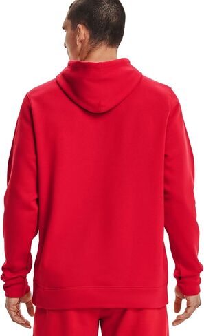 سترة UA Hustle Fleece Hoodie للرجال من Under Armour LGT باللون الأحمر in Saudi Arabia