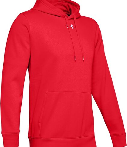 سترة UA Hustle Fleece Hoodie للرجال من Under Armour LGT باللون الأحمر in Saudi Arabia