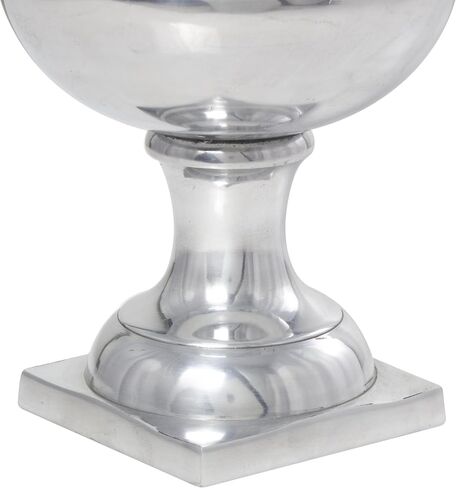 Deco 79 Aluminum Metal Decorative Vase Pedestal Trumpet Centerpiece Vase, Flower Vase for Home Decoration 9" x 9" x 21", Silver in Saudi Arabia
