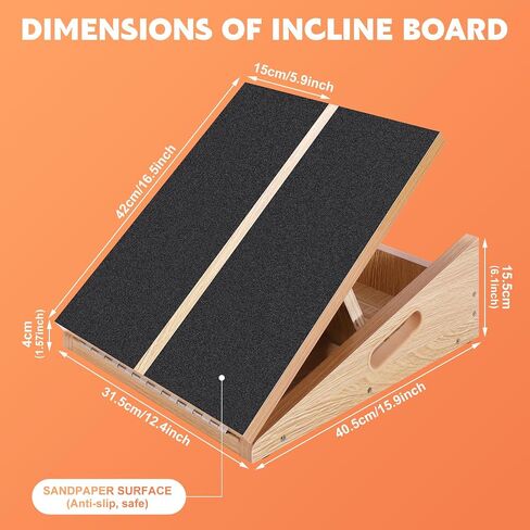 Portable Slant Board for Calf Stretching, Adjustable Wooden Calf Stretcher Incline Board, Calf Stretch Board for Squats Leg Knees Heel Ankle Stretching in Saudi Arabia