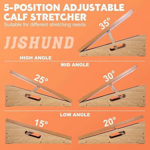 Portable Slant Board for Calf Stretching, Adjustable Wooden Calf Stretcher Incline Board, Calf Stretch Board for Squats Leg Knees Heel Ankle Stretching in Saudi Arabia