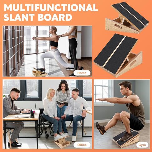 Portable Slant Board for Calf Stretching, Adjustable Wooden Calf Stretcher Incline Board, Calf Stretch Board for Squats Leg Knees Heel Ankle Stretching in Saudi Arabia