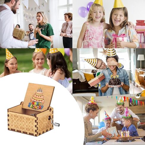 صندوق الموسيقى هدايا للأم من ابنة هدية عيد ميلاد للأم أفضل هدايا ماما كرنك اليد محفورة صندوق موسيقي العتيقة صندوق الموسيقى خمر in Kuwait