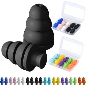 Ear Plugs for Sleeping Noise Cancelling, 10 Pairs Reusable Earplugs for Sleeping, Concert, Snoring, Travel, Work,Soft Style，9 Colors, 33dB Highest NRR