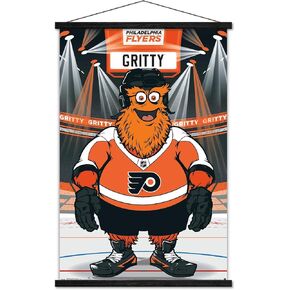 Trends International NHL Philadelphia Flyers - Gritty 19 Wall Poster, 22.375" x 34", Print and Black Hanger Bundle
