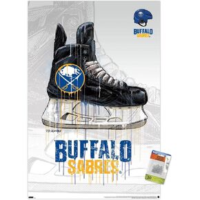 Trends International NHL Buffalo Sabres - Drip Skate 21 Wall Poster, 22.37" x 34.00", Premium Poster & Push Pin Bundle
