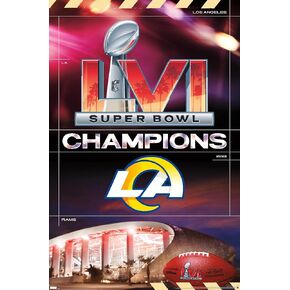 Trends International NFL Los Angeles Rams - Commemorative Super Bowl LVI Champions Team Logo Wall Poster, 22.375" x 34", Premium Unframed Version