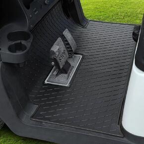 Golf Cart Floor Mat for Club Car Precedent/Onward/Tempo Full Coverage Floor Mat Liner Natual Rubber Nonslip Easy to Clean Removal Black Trim