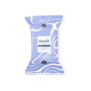 Saalt Intimate Cleansing Wipes - 30 count (6 x 7.75 inches) - Menstrual Cup Wipes - Easy Cleaning for Public Bathroom, School, or Travel With a Menstrual Cup or Menstrual Disc