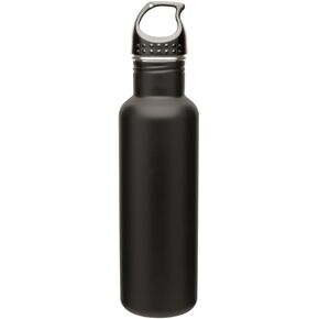 Simply Green Solutions - Stainless Steel Water Bottle for School, Workout, & Work, Reusable Water Bottles for Women & Men, Wide-Mouth Water Flask, 24oz Water Bottle w/Screw-On Lid, Brushed Stainless