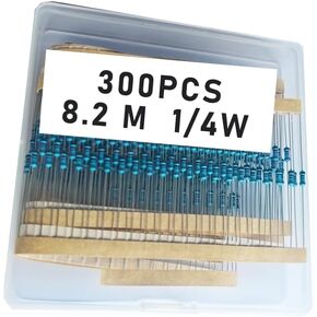 8.2M 1/4W, 8.2M 1/4W, 8.2M ohm, 8.2M 1/4W, 8.2Mresistor, 8.2M ohm resistor, 8.2M ohm Metal resistor, 8.2M Metal Film resistors 1/4w(0.25w) 1% tolerance 0.01 MF Metal Film Fixed Resistor 300 pcs