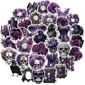100 Pcs Dark Aesthetic Goth Style Stickers, Vintage Rose Skull Stickers Horror Vinyl Decals for Water Bottles Laptop Phone Scrapbook Junk Journal Collage DIY Crafts