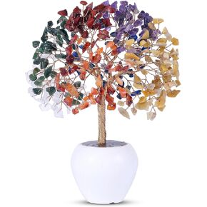 Amethyst Crystal Tree with Pot, Gemstone Healing Tree of Life, Money Tree Feng Shui Decor, Crystal Plants Pot, Bonsai Tree for Positive Energy, Home Decor, Office Desk Accessories, Purple Decor