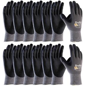 MaxiFlex 34-874 Seamless Knit Nylon Gloves with Nitrile Coated Micro-Foam Grip on Palm and Fingers Cut Resistance Gloves