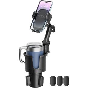 Cup Holder Phone Holder, Upgraded 2 in 1 Cup Holder Phone Mount for Car with Expandable Base, Cup Phone Holder Compatible with iPhone Samsung All 4.0-7.0 inches Phones