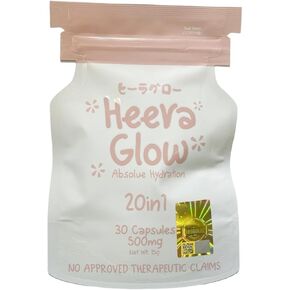 1 Sachet Heera Glow 20 in 1 Absolute Hydration Glutathione Collagen Capsules, 30 Count