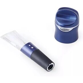 Rabbit Aerate and Preserve Wine Set, Wine/Champagne Sealer and Super Aerator (Blue), Standard