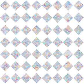 91 Square and Butterfly Window Decals for Bird Strikes - Anti-Collision Window Decals to Save Birds from Window Collisions,Non Adhesive Reusable Rainbow Prism Window Stickers